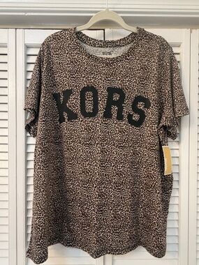 Michael Kors Leopard Print KORS Tee - 2X NWT